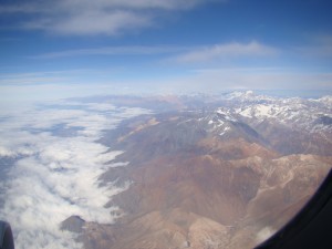 View of the Andes flying Mendoza to Santiago