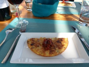 Spanish Omelette course at Bodega La Azul Restaurant , Uco Valley, Argentina