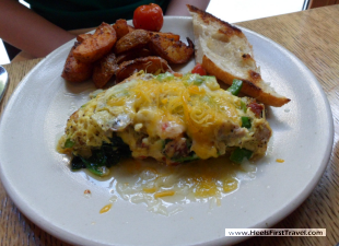 Andaz Napa omelette with spicy potatoes