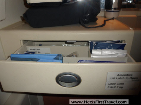 Singapore Airlines First Class Bathroom Amenities Drawer