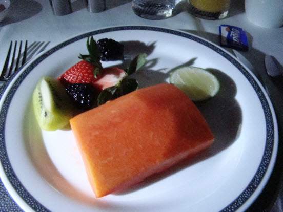 Singapore Air First Breakfast Fruit