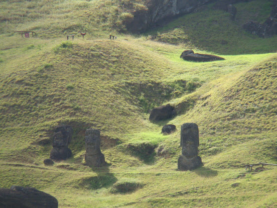 Easter Island Rano Raraku Quarry Opening shot