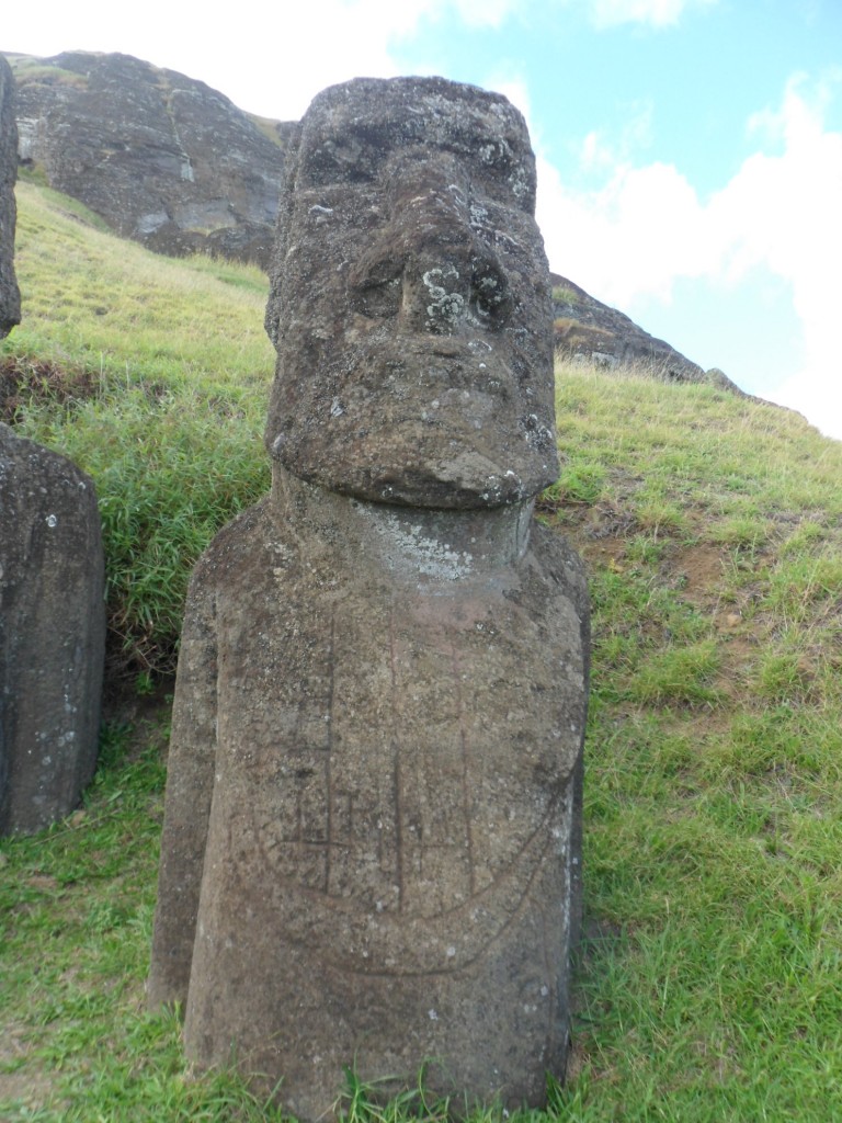 Easter Island Rano Raraku Quarry Sailing Ship Carving